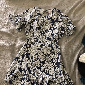 Blue and white open back dress!